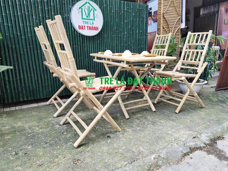 Bàn Ghế Ăn Bằng Tre - BGABT008